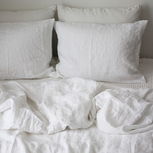 pure linen bedding set (white)